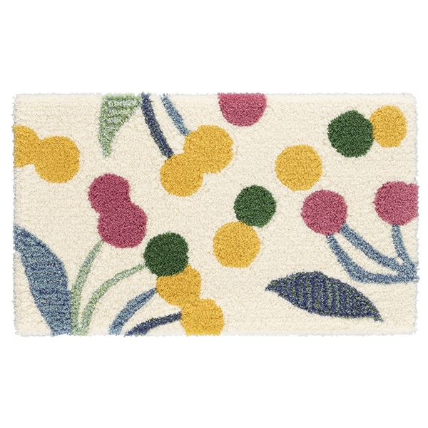 玄関マット 約幅45×長さ75cm ポポロマット イエロー 日本製 手洗い可 防ダニ ホットカーペット可 デザインライフ スミノエ【代引不可】(3)