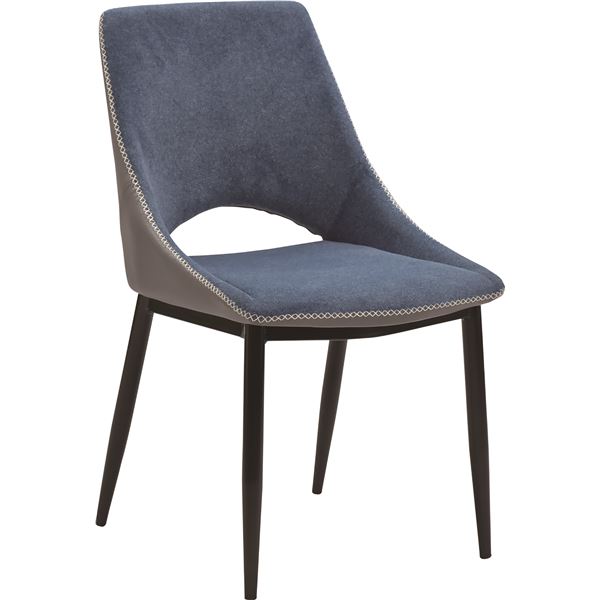 ダイニングチェア 幅46cm ファブリック スチール製 リビング ダイニング ブルー BU 【2脚組】組立品【代引不可】