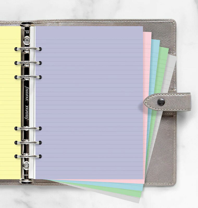 ファイロファックス システム手帳 リフィル A5サイズ パステル 横罫紙 Filofax 6穴...
