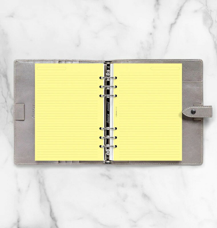ファイロファックス システム手帳 リフィル A5サイズ 横罫紙 イエロー filofax デ...