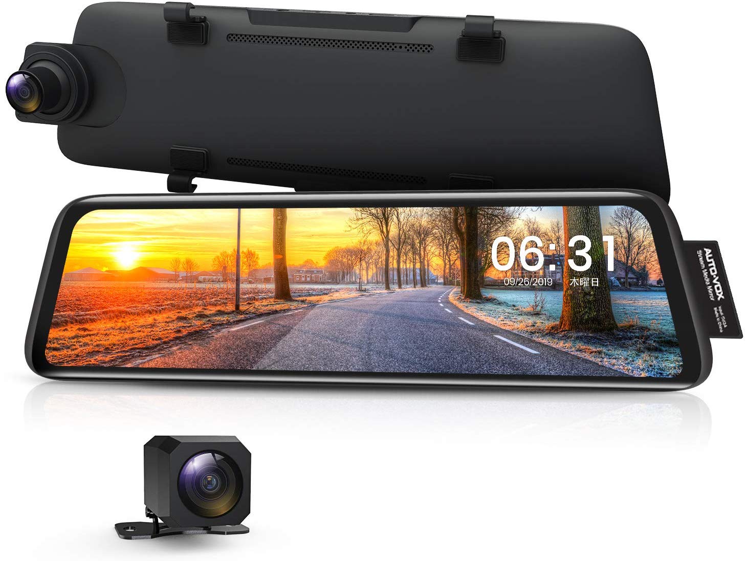 ドライブレコーダー 前後カメラ 前後1080P 右ハンドル仕様 ノイズ対策 デジタルインナーミラー 駐車監視 GPS タッチパネル 2分割画面 2重映像対策 光の反射対策 Sonyセンサー AUTO-VOX V5