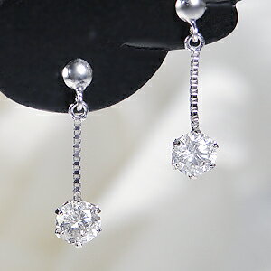 Pt900 ダイヤモンド【0.34ct】6本爪 ライン ピアス可愛い ピアス 揺れる ピアス ダイヤ ピアス プラチナ ダイア 六本爪 代引手数料無料 送料無料...