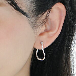K18WG【0.5ct】ダイヤモンド フープピアスダイヤ 18金 k18 ホワイトゴールド ダイヤピアス フープ 代引手数料無料 送料無料 品質保証書 揺れる ピアス 人気 可愛い かわいいピアス クリスマスプレゼント K18 K18 18K 18K ウェーブ