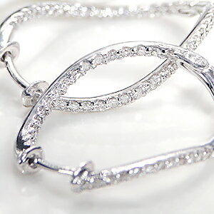 K18WG【0.5ct】ダイヤモンド フープピアスダイヤ 18金 k18 ホワイトゴールド ダイヤピアス フープ 代引手数料無料 送料無料 品質保証書 揺れる ピアス 人気 可愛い かわいいピアス クリスマスプレゼント K18 K18 18K 18K ウェーブ