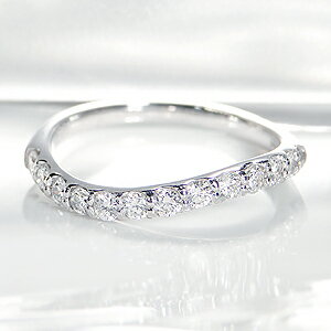 乐天商城 - K18WG【0.50ct】ダイヤモンド ウェーブ ハーフ エタニティ リング【送料無料】【代引手数料無料】【品質保証書】イチオシ おすすめ 18金 ホワイトゴールド 指輪 レディース ジュエリー ダイヤ リング プレゼント ダイヤ エタニティ 可愛い 人気