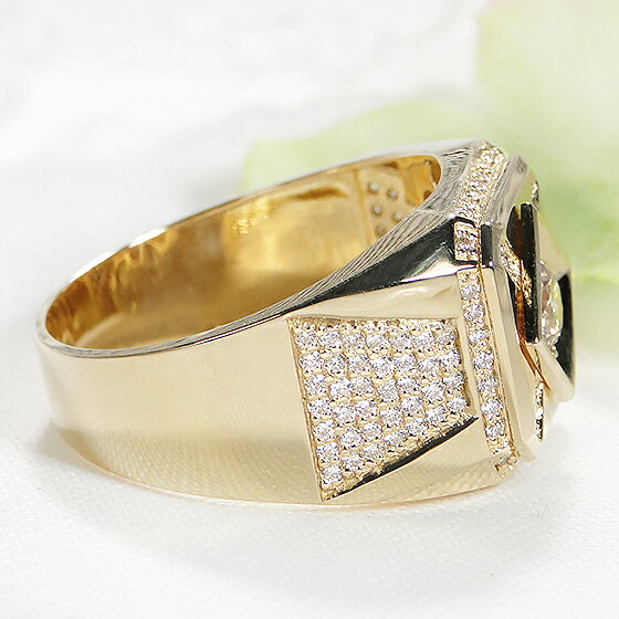 豪華 K18YG/WG メンズ ダイヤ リング【1.0ct】【送料無料】【代引手数料無料】【品...