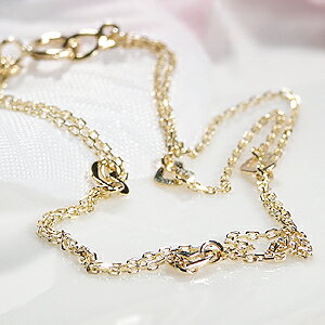 K18YG ハートモチーフ 二連 ブレスレット地金ブレスレット ブレス 2連 K18ゴールド 18k 18金 レディース 18金 イエローゴールド 代引手数料無...
