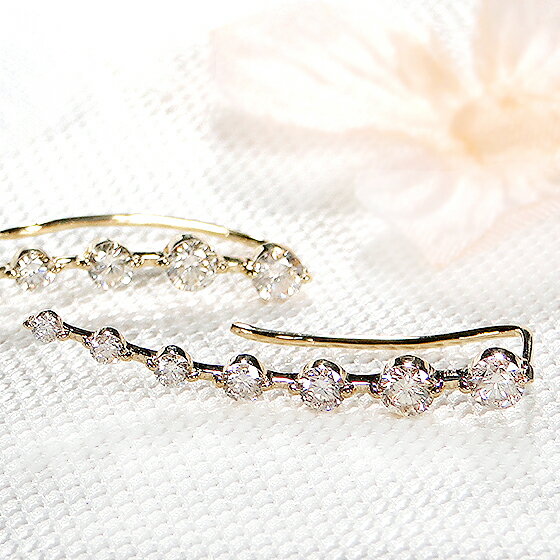 K18YG/WG【1.0ct】ダイヤモンド ピアスダイヤ 18金 ゴールド 18k ダイア 2way 長いピアス 縦長 ラインピアス 大人 1.0カラット 豪華なピアス 品のあるピアス 代引手数料無料 送料無料 品質保証書 可愛い レディース ジュエリー ギフト ご褒美