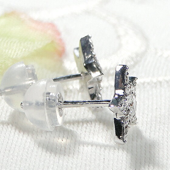 K18WG ダイヤモンド 星 ピアススタッドピアス スター ダイヤモンドピアス 可愛い ...