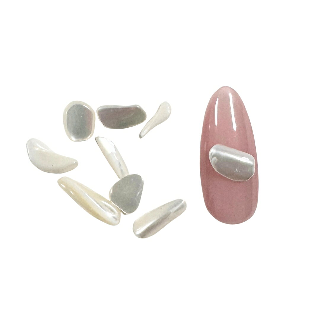 ネイルパーツ シェル風パーツ ホワイト 約9個入り