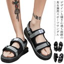 スポーツサンダル レディース メンズ 厚底 サンダル ベルト ストラップ シンプル カジュアル カップル お揃い ペアルック スポーツ アウトドア ビーチ 海 ...