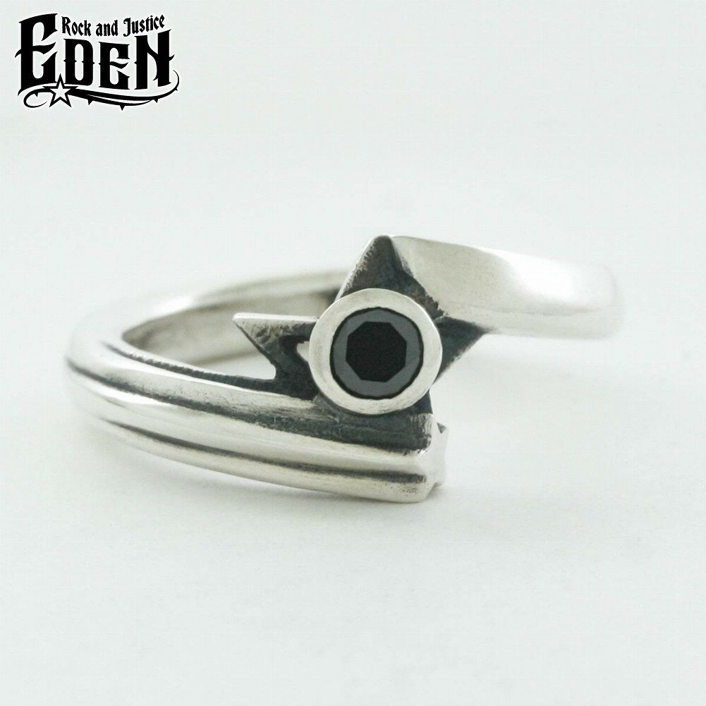 Rock and Justice EDEN エデン シャイニングスターリング キュービックジルコニア ブラック 指輪 1〜30号 シルバー925 ブランド シルバーアクセサリー Shining Star Ring CZ BK メンズ 男性 彼氏 人気 おしゃれ
