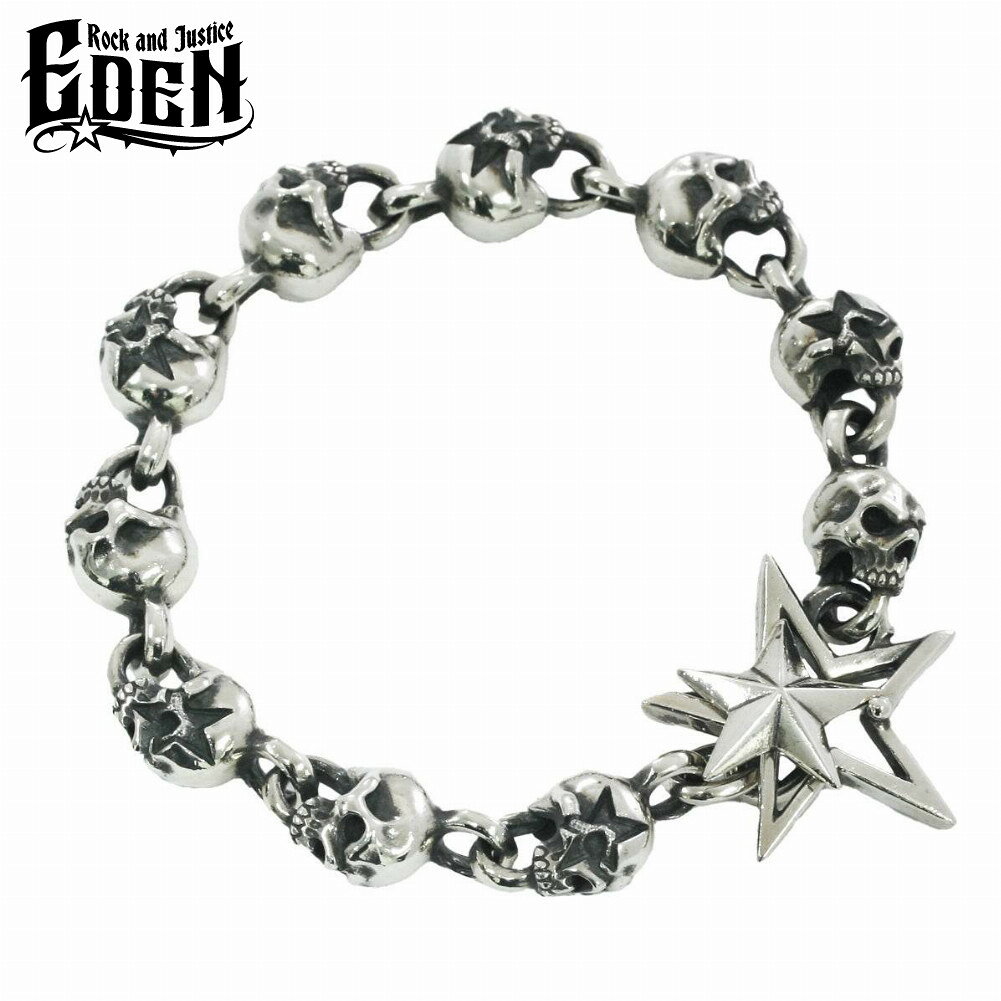 商品詳細 商品番号 [EDEN-EOSB-1] ブランド Rock and Justice EDEN/エデン 商品説明 ※こちらの商品は受注制作となります。お届けに1ヶ月〜1ヶ月半前後頂きますのでご了承下さい。 ※受注制作品につきましてはご注文後のキャンセル、商品の返品・交換はお受けすることができません。ご注文内容をよくご確認の上でご注文下さい。 右・左・後の3パターンにスターをクラッシュさせたスカルを 連ねたブレスレット。　こちらは通常サイズ（スカル10ピース） エンドパーツには独自の機構を採用しており、 デザイン性を持ちながらも不意に外れにくい仕様になっている。 全長（エンドパーツ含む）：約225mm スカル横幅：約8mm 商品データ ・素材：Sterling Silver ・全長(エンドパーツ含む)：約225mm ・スカル横幅：約8mm 【ポイント】 Rock and Justice EDEN ロックアンドジャスティス エデン かっこいい クール スマート クラシック クラシカル メンズアクセサリー メンズジュエリー シルバーアクセサリー シルバージュエリー SV925 シルバー925 銀 ハード パンク スターリングシルバー ブランド RAT RACE ラットレース RatGjo ブレスレット 【シーン】 春 夏 秋 冬 カジュアル 普段着 普段使い 通学用 イベント ライブ デート お出かけ 旅行 【用途】 プレゼント ギフト 贈り物 お祝い お礼 ご褒美 自分用 男性用 【 おすすめギフト として】 誕生日 バースデー 誕生日プレゼント クリスマス xmas バレンタインデー 思い出 サプライズ 卒業祝い 入学祝い 就職祝い 入社祝い 成人式 成人祝い 記念日 父の日 【対象】 男性 彼氏 息子 兄 弟 夫 旦那 父 お父さん 祖父 男友達 紳士 メンズ お友達 友人 高校生 大学生 社会人 大人 【年齢】 10代 20代 30代 40代 50代 60代 【その他】 楽天BOX受取対象商品 楽天市場 アクセサリー アクセ ジュエリー Accessory Jewelry big sale あす楽 あすらく メール便 DM便 装飾品 特別 人気 大人気 話題 ランキング ヒット トレンド こだわり 流行り 2022/2023/2024/2025/ 良品/高級/厳選/オシャレ/オススメ/安い/安価/格安/激安/やすい/リーズナブル/セール/SALE/専門店/取扱店/店舗/お店/ショップ/工房/新宿/東京都/関東/日本/JAPAN商品詳細 商品番号 [EDEN-EOSB-1] ブランド Rock and Justice EDEN/エデン 商品説明 ※こちらの商品は受注制作となります。お届けに1ヶ月〜1ヶ月半前後頂きますのでご了承下さい。 ※受注制作品につきましてはご注文後のキャンセル、商品の返品・交換はお受けすることができません。ご注文内容をよくご確認の上でご注文下さい。 右・左・後の3パターンにスターをクラッシュさせたスカルを 連ねたブレスレット。　こちらは通常サイズ（スカル10ピース） エンドパーツには独自の機構を採用しており、 デザイン性を持ちながらも不意に外れにくい仕様になっている。 全長（エンドパーツ含む）：約225mm スカル横幅：約8mm 商品データ ・素材：Sterling Silver ・全長(エンドパーツ含む)：約225mm ・スカル横幅：約8mm