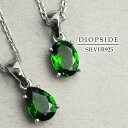クロムダイオプサイト 中国産 シルバー ネックレス ドロップ or オーバル カット 天然石 パワーストーン クロムダイオプサイト ネックレス レディース ダイ...