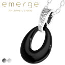 emerge エマージュ ドロップ オニキス ペンダント チェーン付き シルバー ブラック シルバーネックレス アクセサリーブランド emerge エマージュ ...