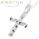 emerge エマージュ ランダム エッジ クロス ペンダント L チェーン付き シルバー シルバーネックレス アクセサリーブランド emerge エマージュ ...