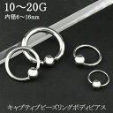 ボディピアス ビーズリング 20G〜10G 1P キャプティブ リングピアス フープピアス サージカルステンレス FGM-BCR-N1010 FGM-BCR-N...