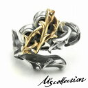 M's collection エムズコレクション シルバー925 リングハート イエローゴールド リング(フリーサイズ) メンズリング レディースリング ペアア...