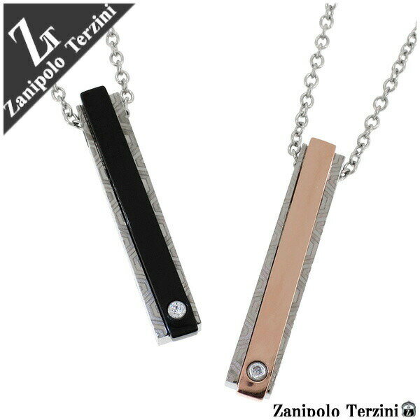 ザニポロタルツィーニ プレート ジルコニア サージカルステンレス ペアネックレス 刻印 名入れ ステンレス ステンレスアクセサリー ステンレスアクセ ステンレス...