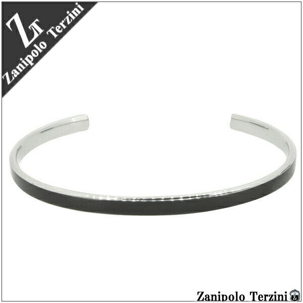 ザニポロタルツィーニ ブラック ライン ジルコニア サージカルステンレス メンズバングル ブレスレット メンズブレスレット サージカルステンレス ザニポロ シン...