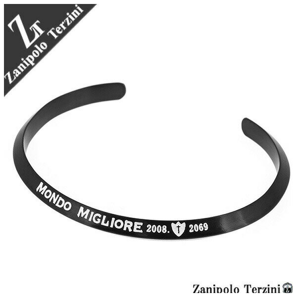 ザニポロタルツィーニ ブラック トライアングル サージカルステンレス バングル メンズ ブレスレット メンズアクセサリー サージカルステンレス メンズアクセ ア...