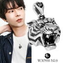 ウルフマン タイガーマン 虎 ペンダントトップ チェーンなし 寅 トラ シルバー ネックレストップ シルバーアクセサリー メンズアクセ スターリングシルバー シ...