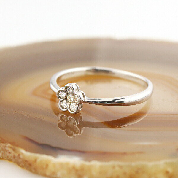 K18 ダイヤモンド フラワー パヴェ リング 指輪 花 ホワイトゴールド 18金 18k ゴールド シンプル 天然 レディースアクセサリー Women's Jewelry Ladies 贈り物 WG ホワイト ゴールド 天然ダイヤモンド 0.1カラット ゴールドリング 定番 ベーシック ジュエリー 誕生石 4月