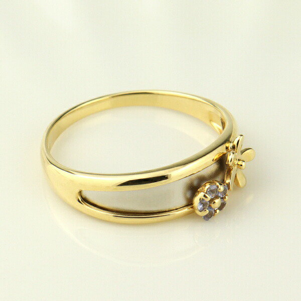 K18PT900タンザナイトフラワ...