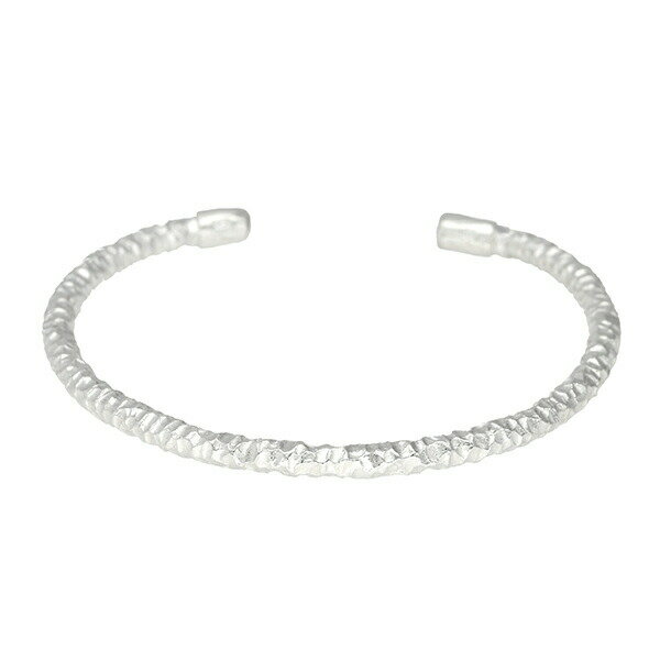 つや消し 細身 シルバー バングル シルバー925 丸 きれいめ シンプル 凹凸 槌目 ハンマー たたき 銀 白 アクセ ジュエリー 自分用 贈り物 シルバーア...