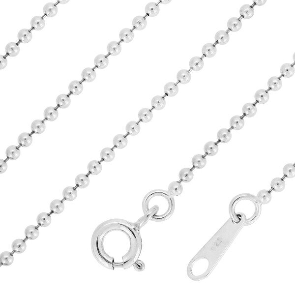 アリゼのシルバーチェーン ネックレス チェーン ボールチェーン ボール直径約1.5mm 60cm シルバー925 銀 ボール 丸 シルバーチェーン ネックレスチェーン チェーンネックレス 鎖 ネックレス チェーン だけ のみ ネックレス用チェーン ペンダント用チェーン｜アングル2
