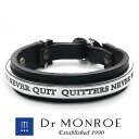 Dr MONROE ドクターモンロー メッセージレザーブレスレット 英語 英字 英文 メッセージ ブランド Dr MONROE ドクターモンロー 銀 シルバーア...