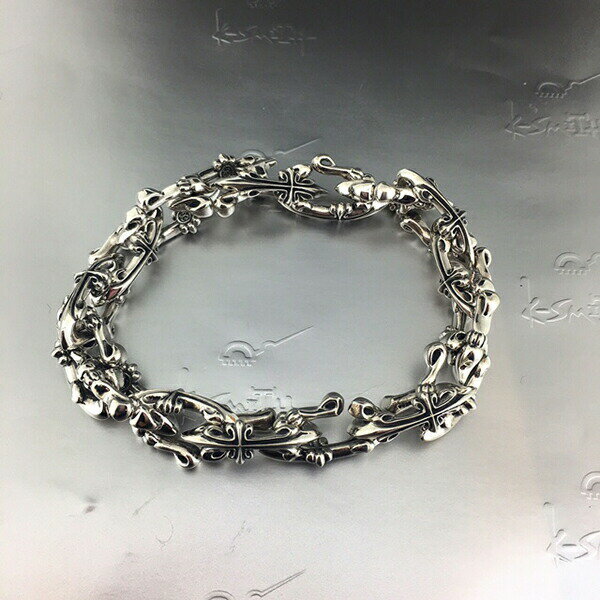 K-SMITH クロス ブレスレット 17PC 22.5cm シルバーアクセサリー シルバー925 シルバーブレスレット メ..