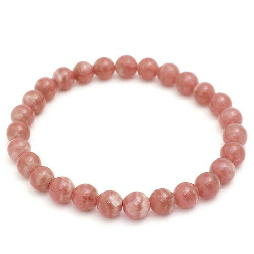 6.5mm 17cm アルゼンチン産 インカローズ ロードクロサイト ブレスレット レディースMサイズ 天然石 インカローズ ブレスレット ロードクロサイト 天...