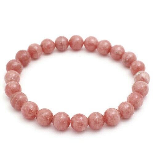 7.4mm 17cm アルゼンチン産 インカローズ ロードクロサイト ブレスレット レディースMサイズ 天然石 インカローズ ブレスレット ロードクロサイト 天...