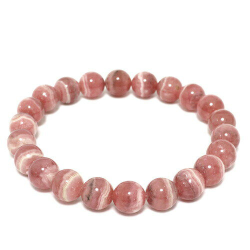 8.2mm 17cm アルゼンチン産 インカローズ ロードクロサイト ブレスレット レディースMサイズ 天然石 インカローズ ブレスレット ロードクロサイト 天...