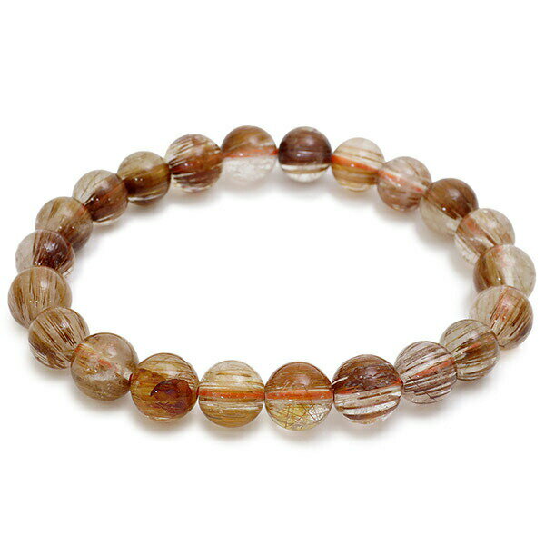 8.2mm 17cm オレンジルチルクォーツブレスレット レディースMサイズ 天然石 パワーストーン ルチル ルチルクォーツ ブレスレット オレンジルチルクォー...