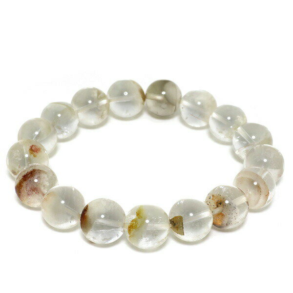 12mm 19cm ホワイト ガーデンクォーツ ブレスレット メンズL、レディースLLサイズ 天然石 パワーストーン ガーデンクォーツ ブレスレット ホワイトガ...