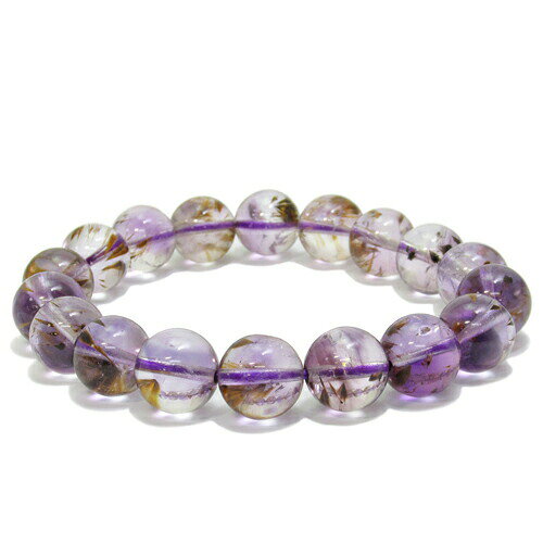 10mm 16.5cm ルチルクォーツ入り アメジスト ブレスレット レディースSサイズ 天然石 パワーストーン 天然石アクセサリー 天然石ブレスレット パワー...