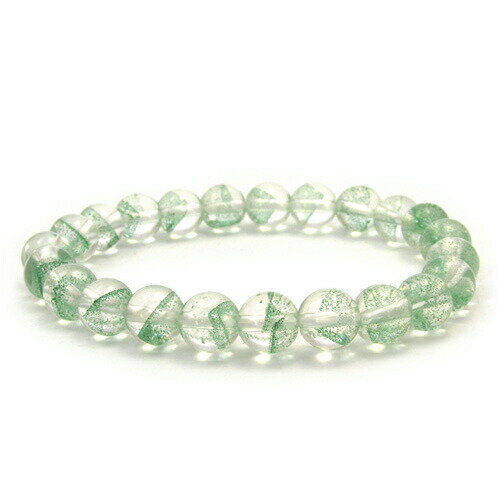 8.2mm 17.5cm 高品質 グリーンファントムクォーツ ブレスレット メンズM、レディースLサイズ 天然石 天然石アクセサリー 天然石ブレスレット パワー...