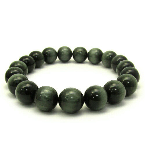 10.5mm 18cm〜19cm グリーンキャッツアイ ルチルクォーツ ブレスレット M〜LLサイズ 天然石 パワーストーン 天然石アクセサリー 天然石ブレスレ...