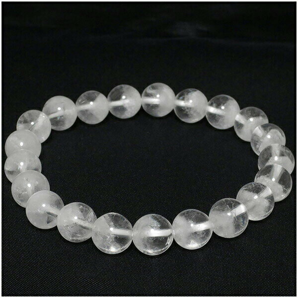 9.7mm 19cm ホワイトファントムクォーツ ブレスレット メンズL、レディースLLサイズ 天然石 パワーストーン ファントムクォーツ ブレスレット ホワイ...