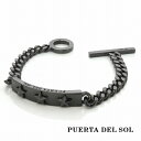 PUERTA DEL SOL ボックス プレート スター ID ブレスレット マットブラック Mサイズ 手元 腕元 シルバーアクセサリー Mサイズ チタンコーティング シルバーブレス シルバー950 ユニセックス チタンコーティング ブランド 手首 銀(4)