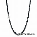 PUERTA DEL SOL 幅3.7mm 太め 丸アズキ シルバーチェーン ネックレスチェーン ブラック 60cm シルバー925 ユニセックス チェーンのみ...