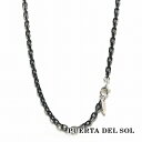 PUERTA DEL SOL 少し細め カットアズキ シルバーチェーン ネックレスチェーン ブラック 40cm シルバー925 ブランド ブランド ユニセックス シルバー925 スターリングシルバー 銀 チェーンのみ チタンコーティング 40cm 人気|詳細画像