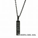 PUERTA DEL SOL Typography タイポグラフィー プレート ネックレス(チェーン付き) ブラック シルバー950 チタンコーティング ユニセックス ギフト 首飾り ユニセックス 首飾り シルバーネックレス ブランド 銀 チェーン付き