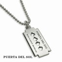 PUERTA DEL SOL パンクファッション カミソリ ネックレス(チェーン付き) シルバー950 ユニセックス シルバーアクセサリー 銀 アクセサリー ギフト アクセサリー おしゃれ 銀 シルバー950 シルバーネックレス 首飾り プレゼント 人気