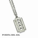 PUERTA DEL SOL パンクファッション カミソリ ネックレス(チェーン付き) シルバー950 ユニセックス シルバーアクセサリー 銀 SV950 首飾り ブリタニアシルバー 銀 シルバーアクセサリー おしゃれ プレゼント SV950 人気 人気