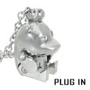 PLUG IN ステンレス テディベア ネックレス ペンダント サージカルステンレス 金属アレルギー アレルギーフリー ステンレスネックレス プラグイン ステンレスネックレス 遊び心 スマート 無機質 無骨 PLUG レディース シンプル ブランド 大人