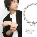 Que Crave チェーンブレスレット シルバー925 シルバーアクセサリー シルバーブレスレット クロス 十字架 太め 存在感 チェーンブレスレット ワイル...