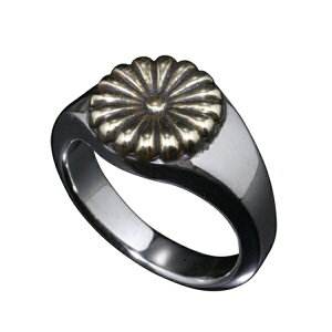 龍頭 菊 印台 リング 丸型 10〜27号 指輪 花 メンズ シルバー ブランド 男性 伝統技法 菊紋 シルバーリング メンズリング 彼氏 愛国 シルバー950 人気 おしゃれ ギフト 真鍮